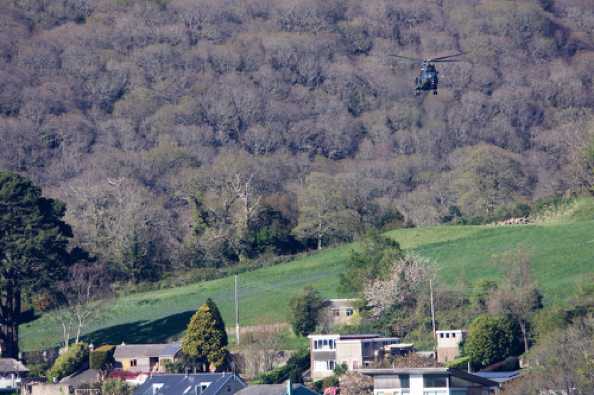 14 April 2020 - 16-34-59 
One of the Puma's came into touchdown on a landing zone above the houses on Bridge Road, Kingswear.
--------------------
RAF Puma helicopters ZA935 & XW232 
Over Dartmouth & Kingswear